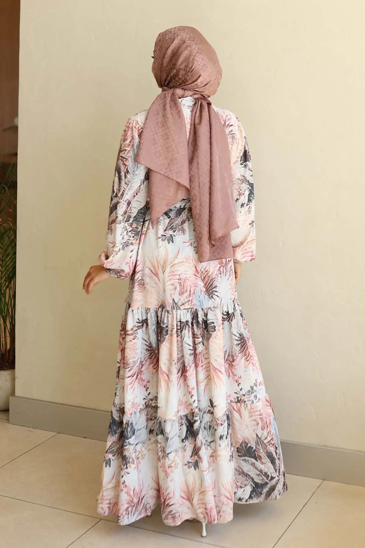 Patterned Hijab Dress-detail