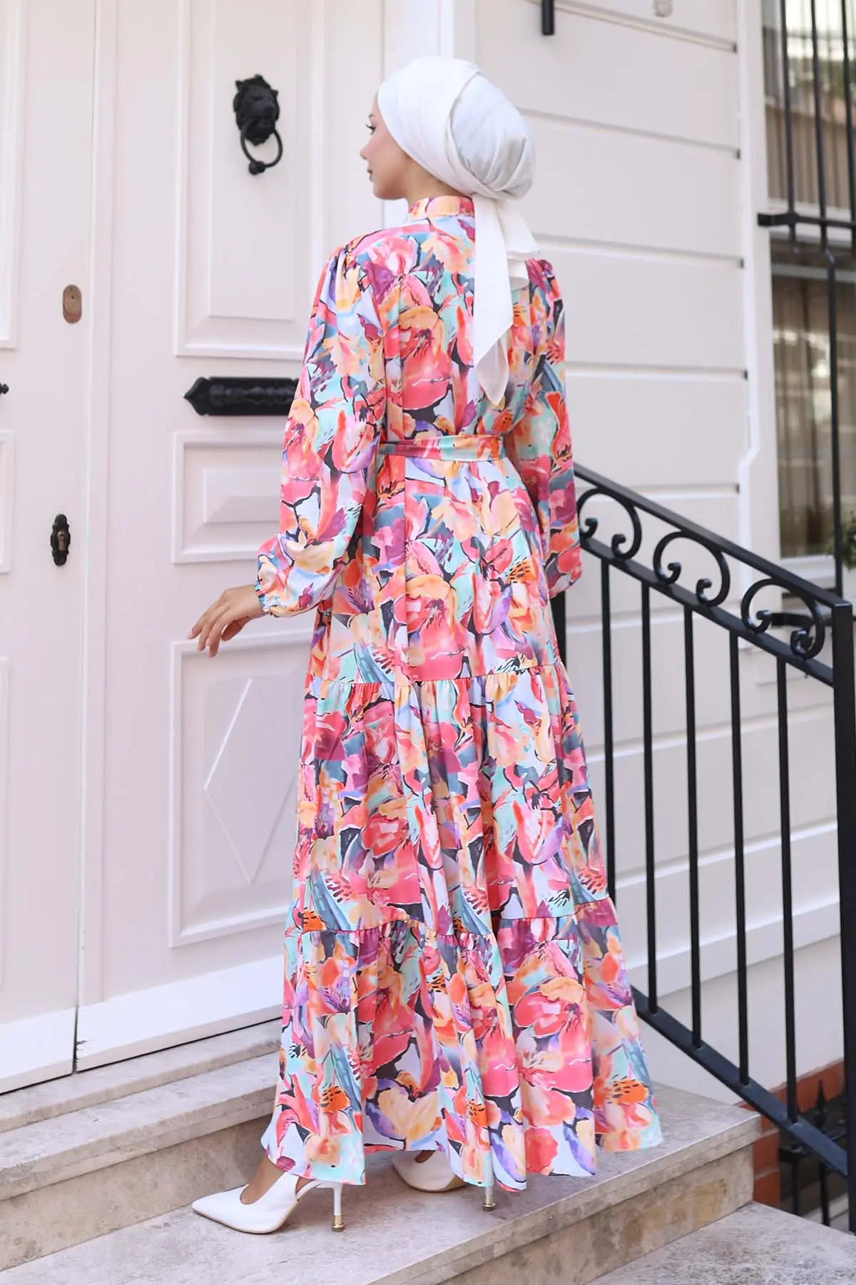 Patterned Hijab Dress-detail