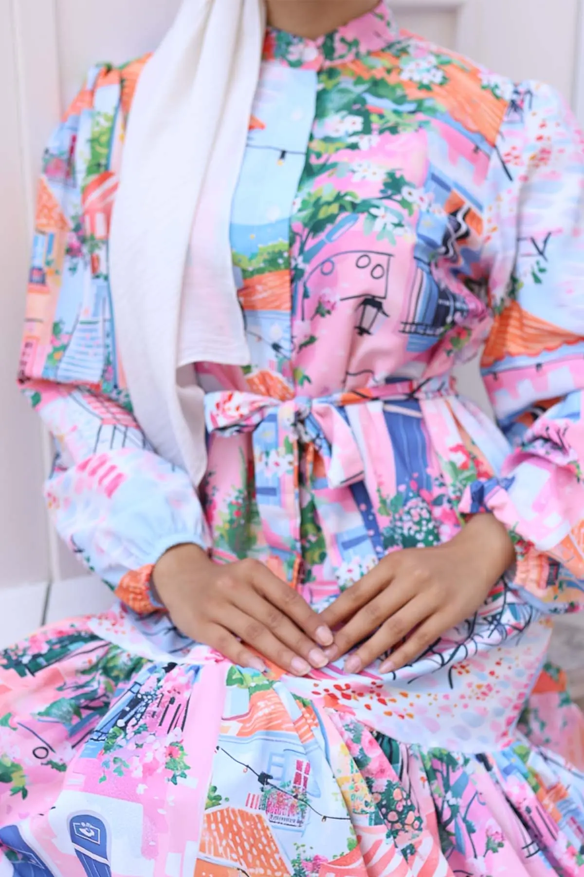 Patterned Hijab Dress-detail