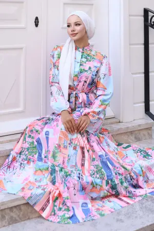 Patterned Hijab Dress