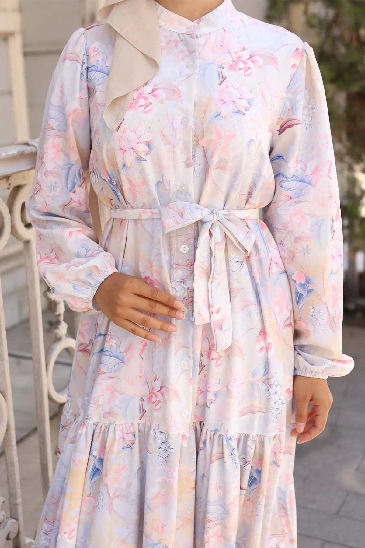 Patterned Hijab Dress-detail