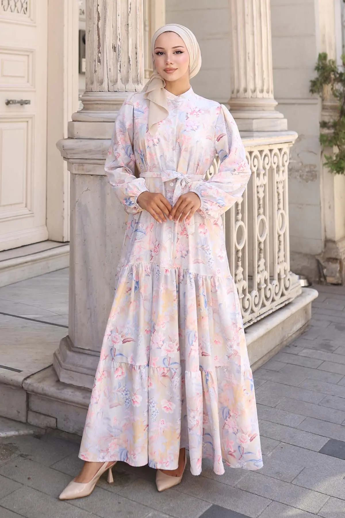 Patterned Hijab Dress-detail