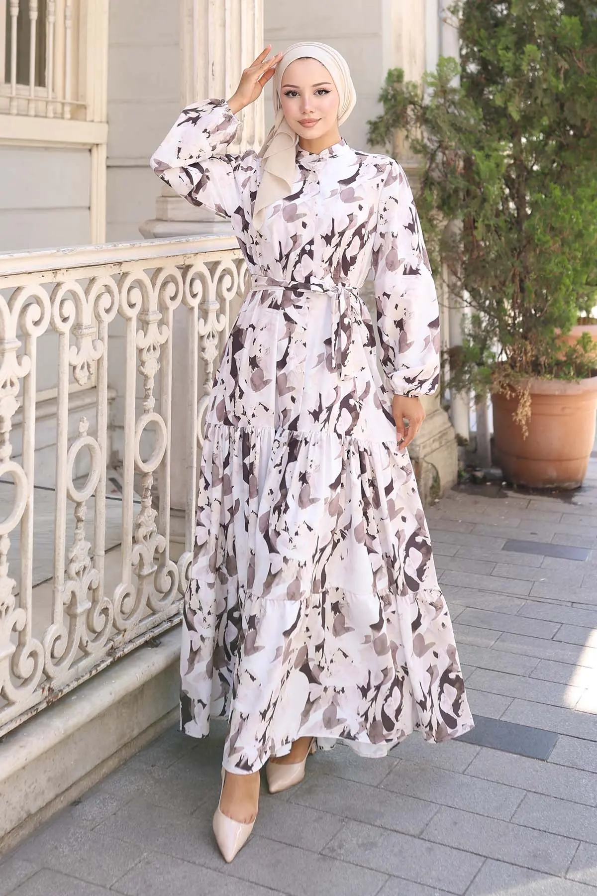 Patterned Hijab Dress