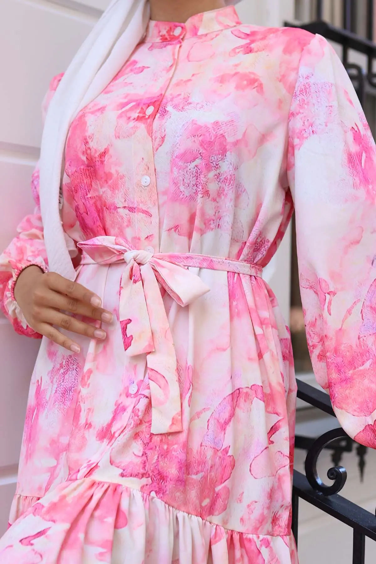 Patterned Hijab Dress-detail