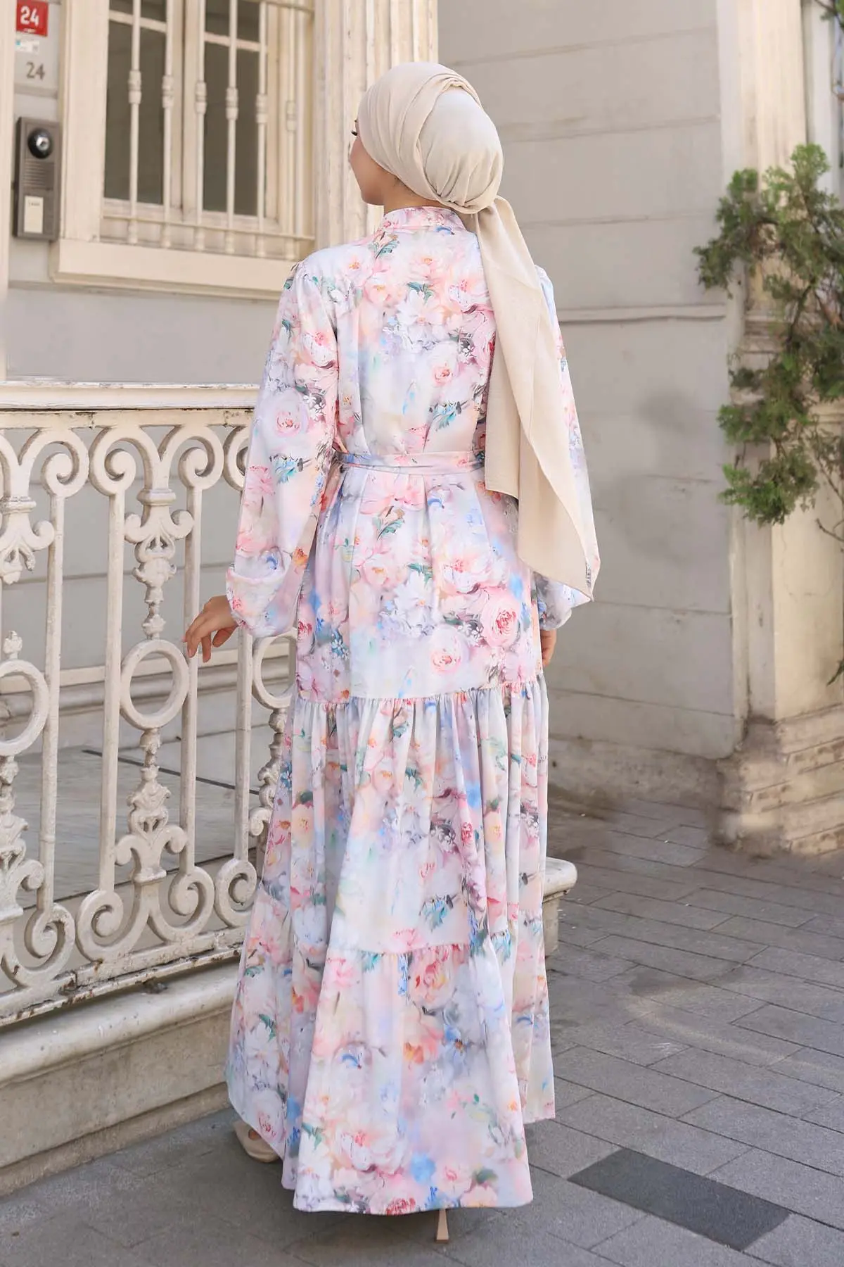 Patterned Hijab Dress-detail