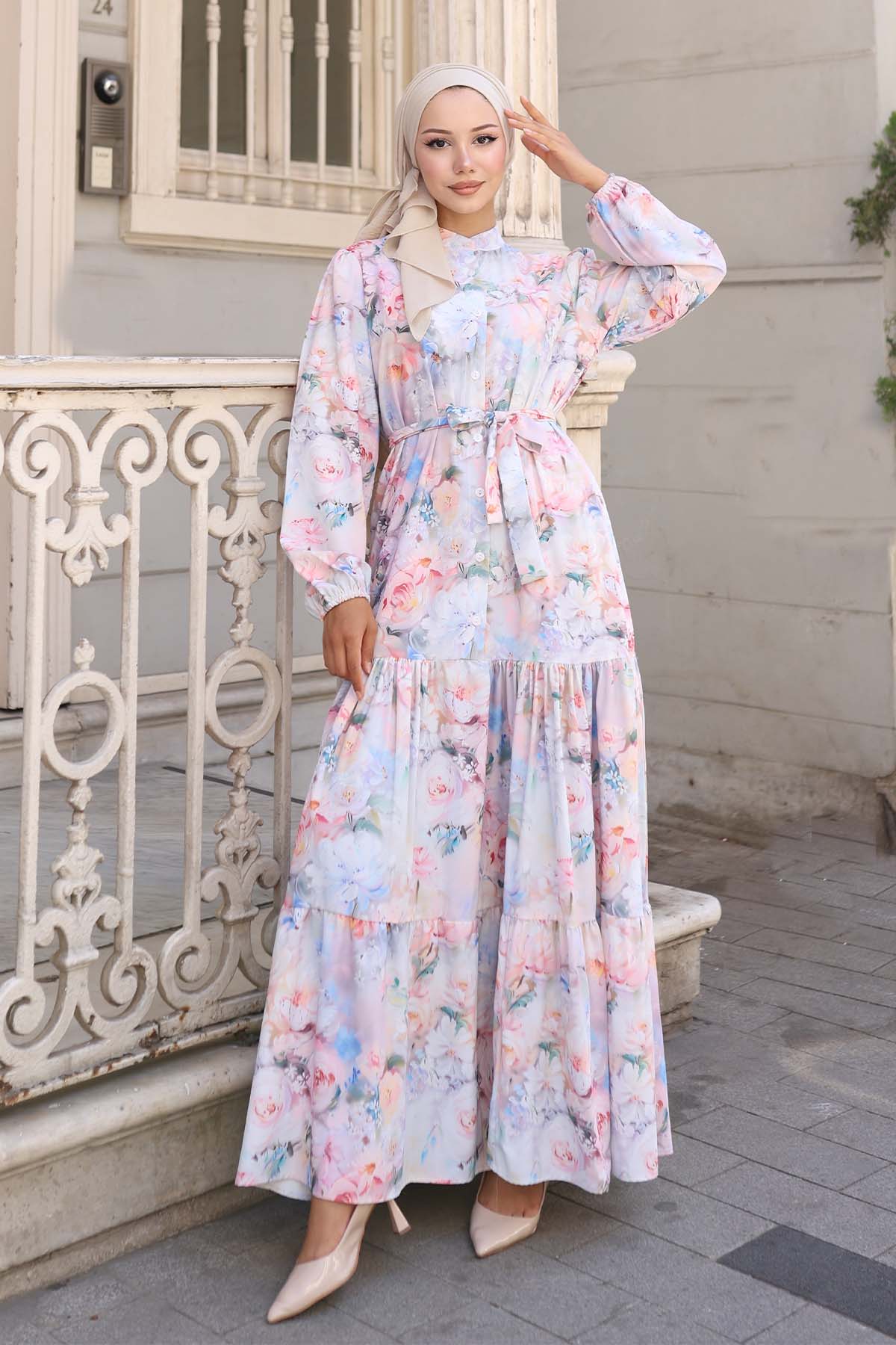 Patterned Hijab Dress