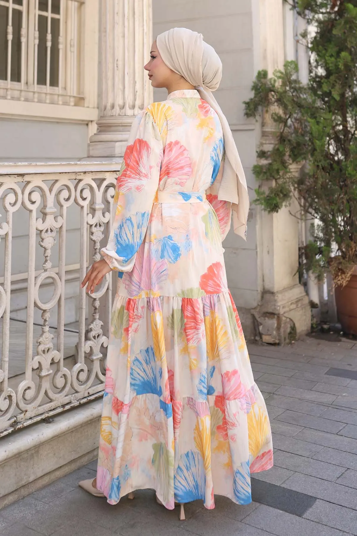 Patterned Hijab Dress-detail