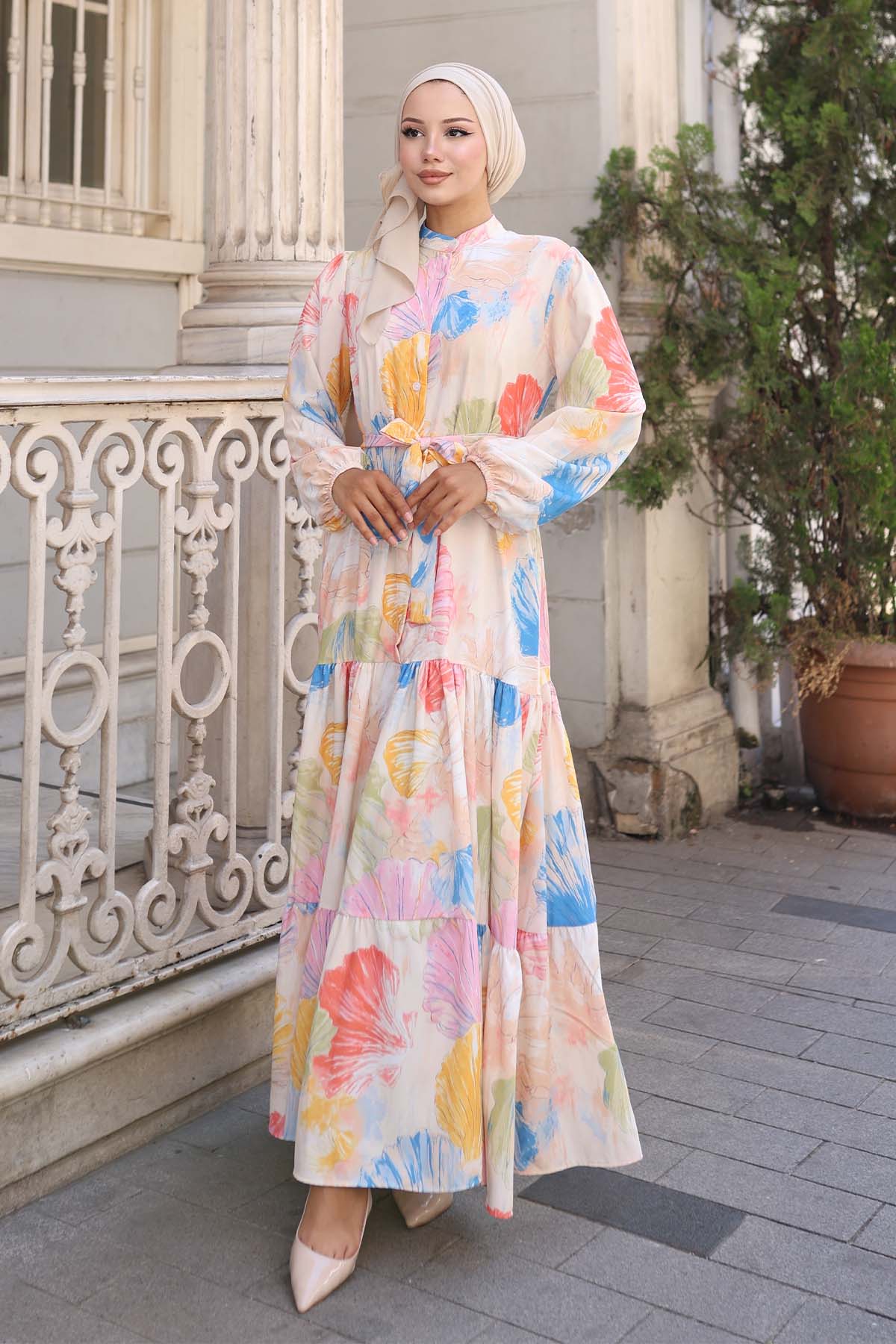 Patterned Hijab Dress