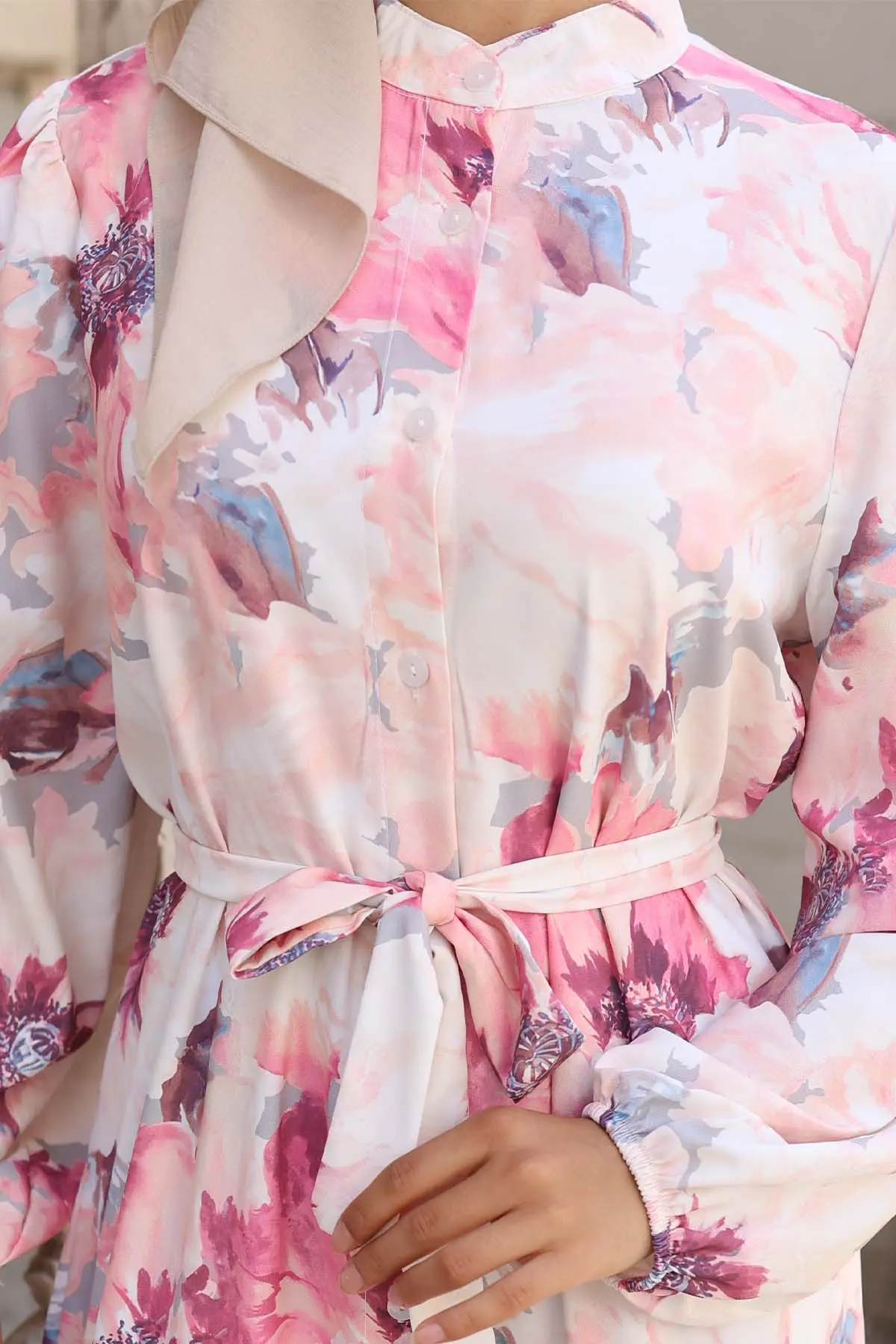 Patterned Hijab Dress-detail