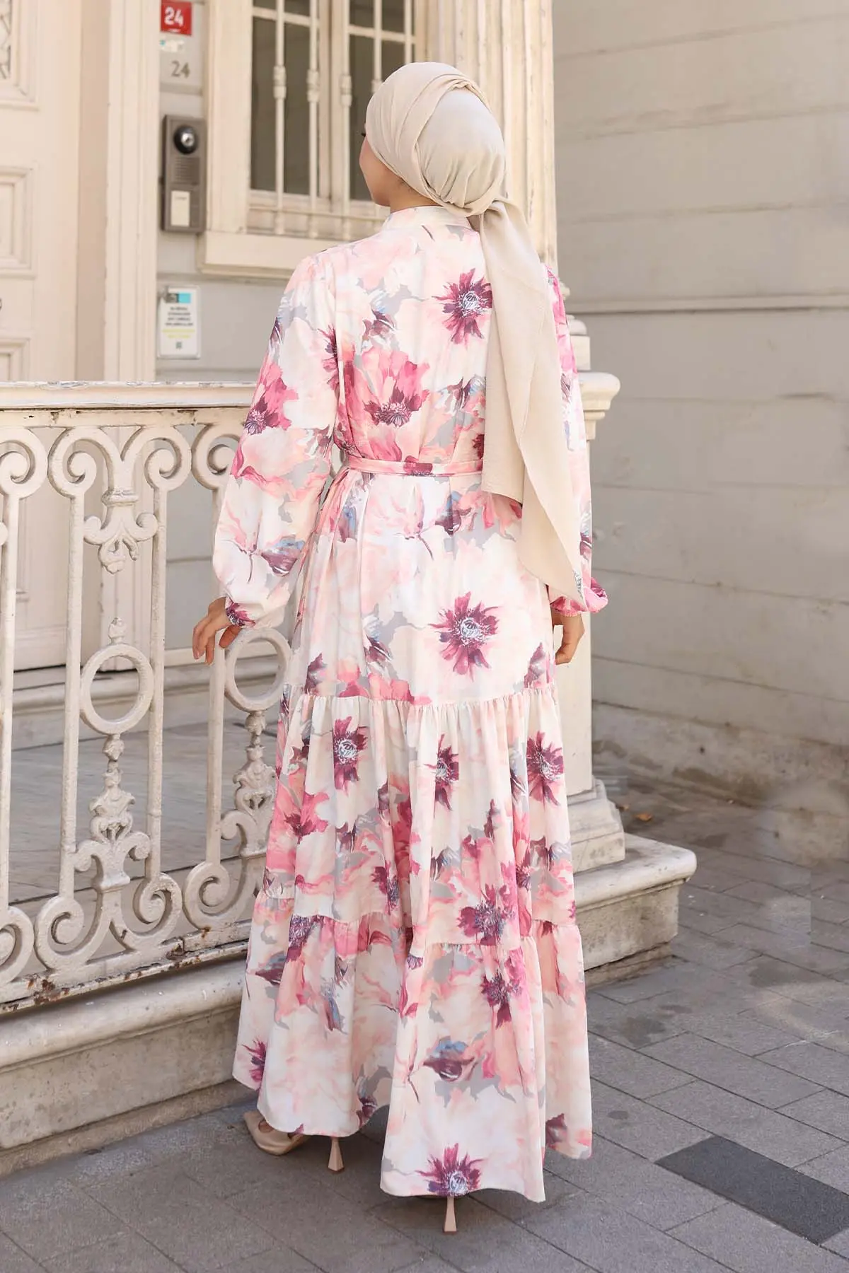 Patterned Hijab Dress-detail