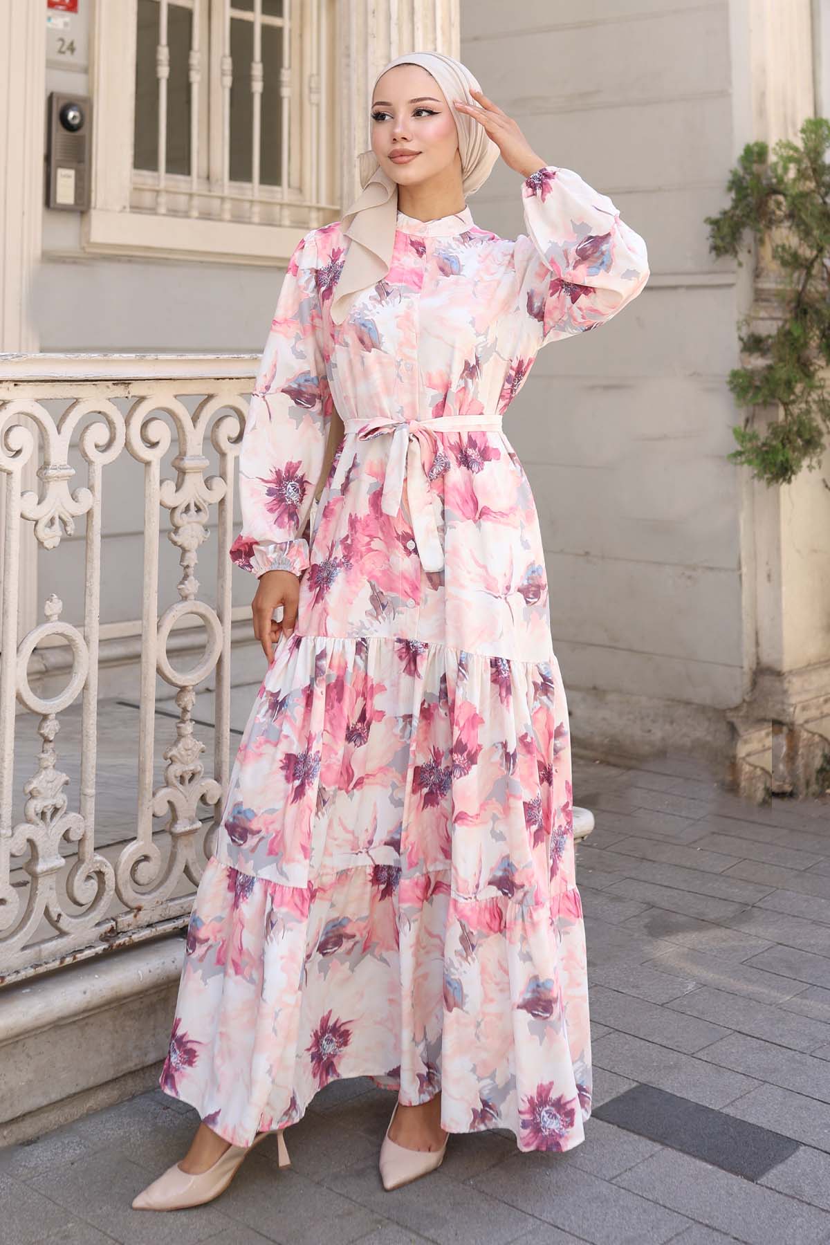 Patterned Hijab Dress