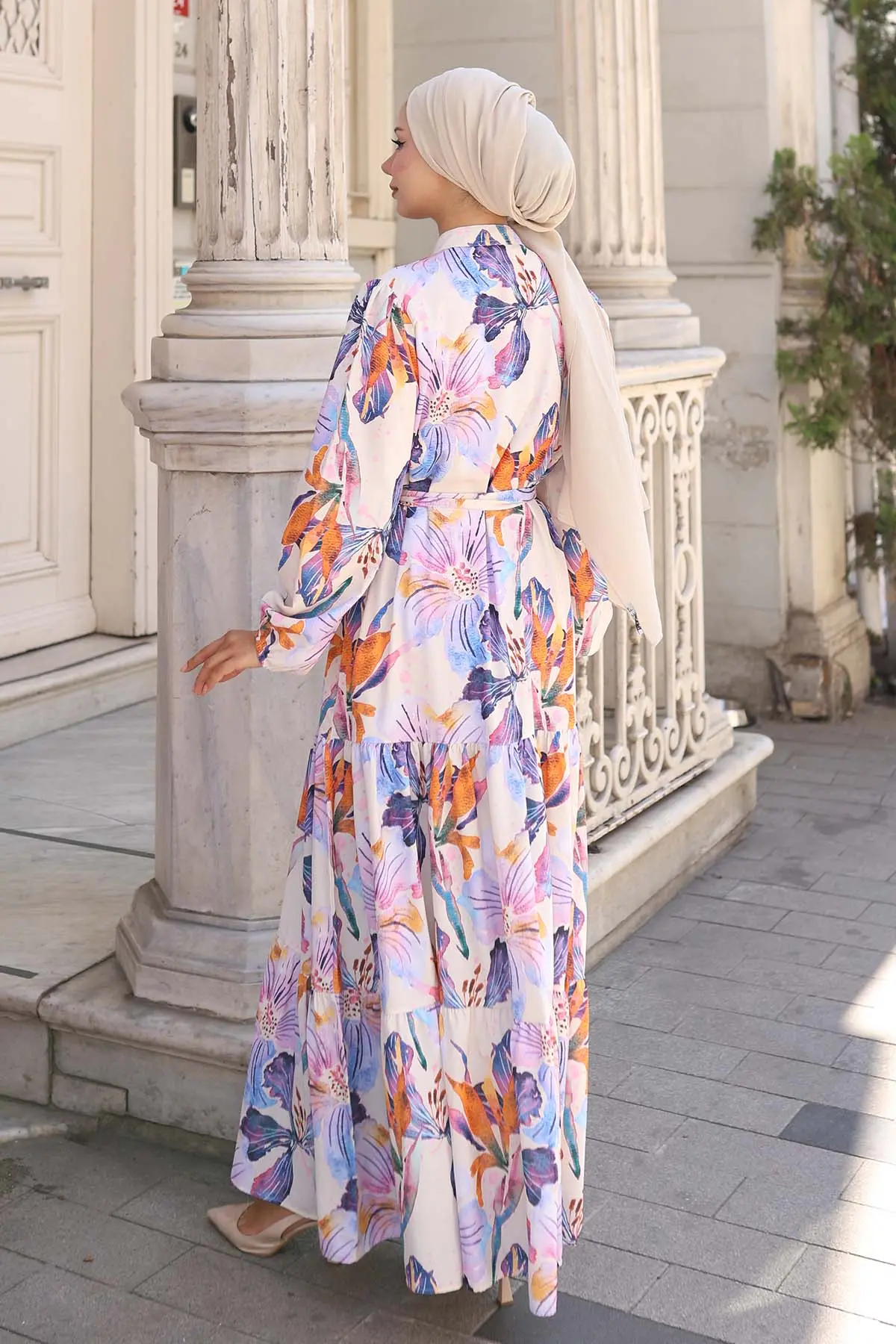 Patterned Hijab Dress-detail