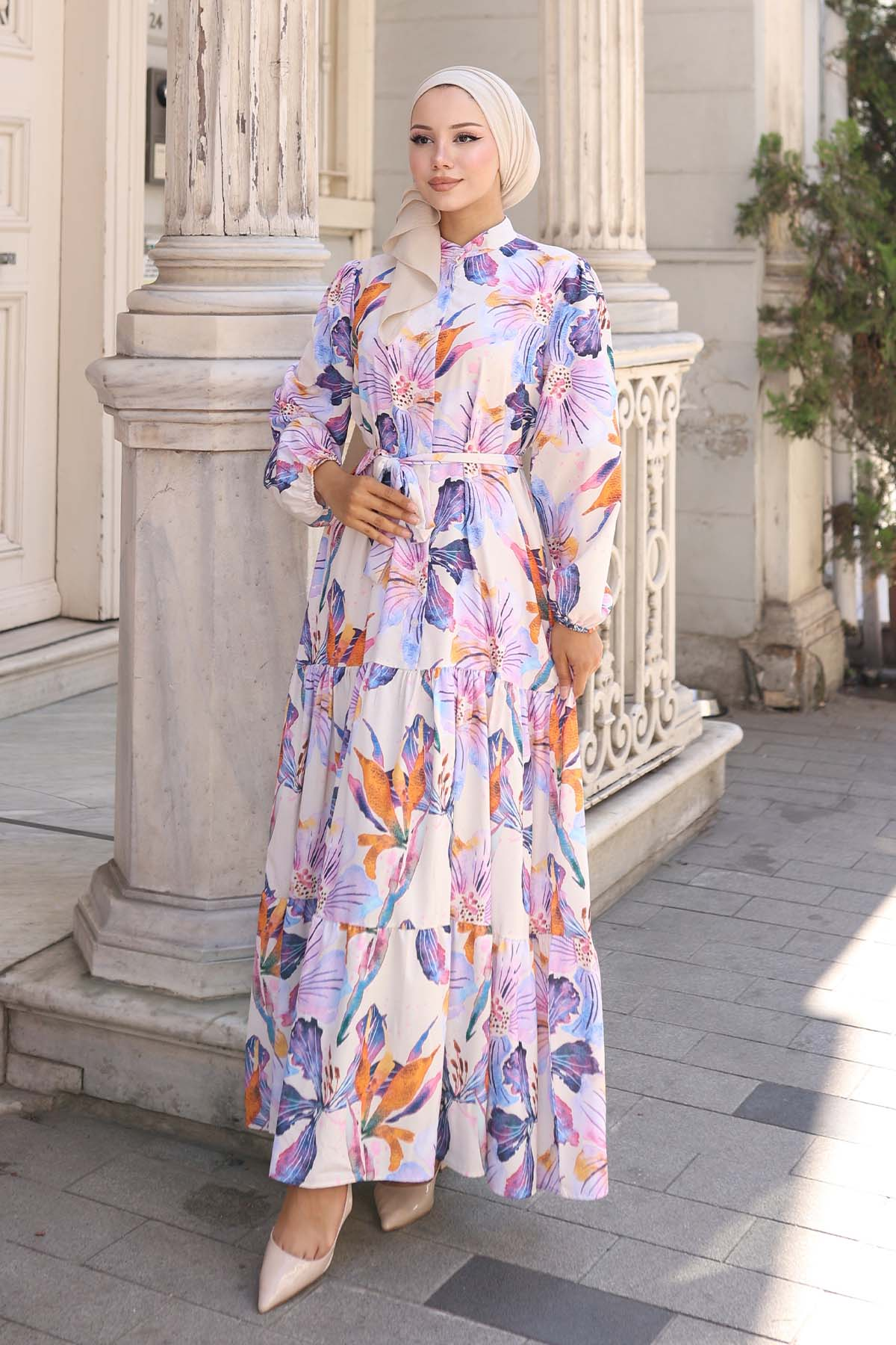 Patterned Hijab Dress