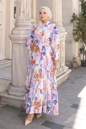 Patterned Hijab Dress