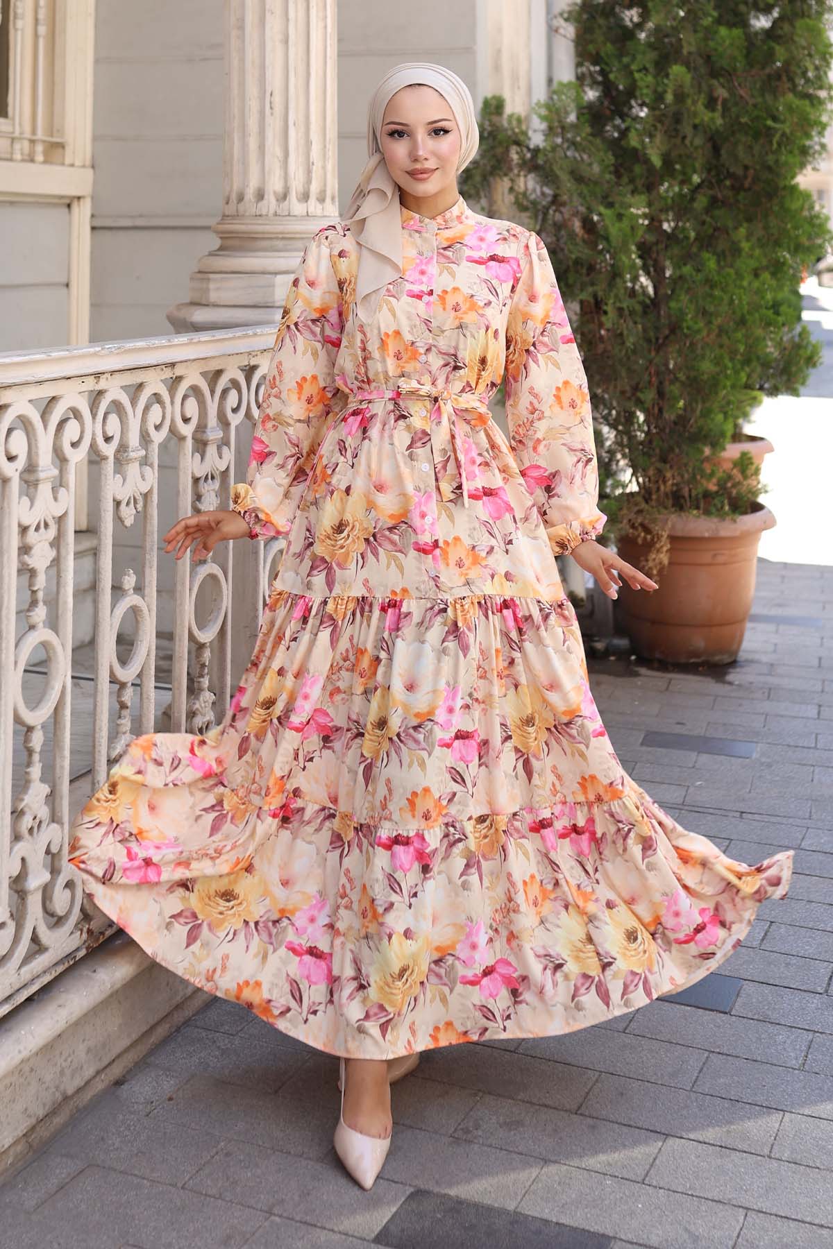 Patterned Hijab Dress