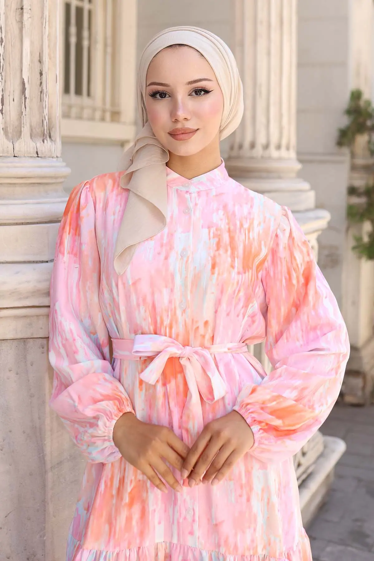 Patterned Hijab Dress-detail