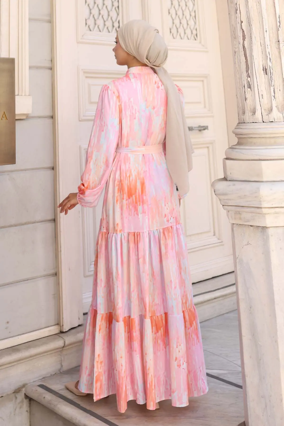 Patterned Hijab Dress-detail