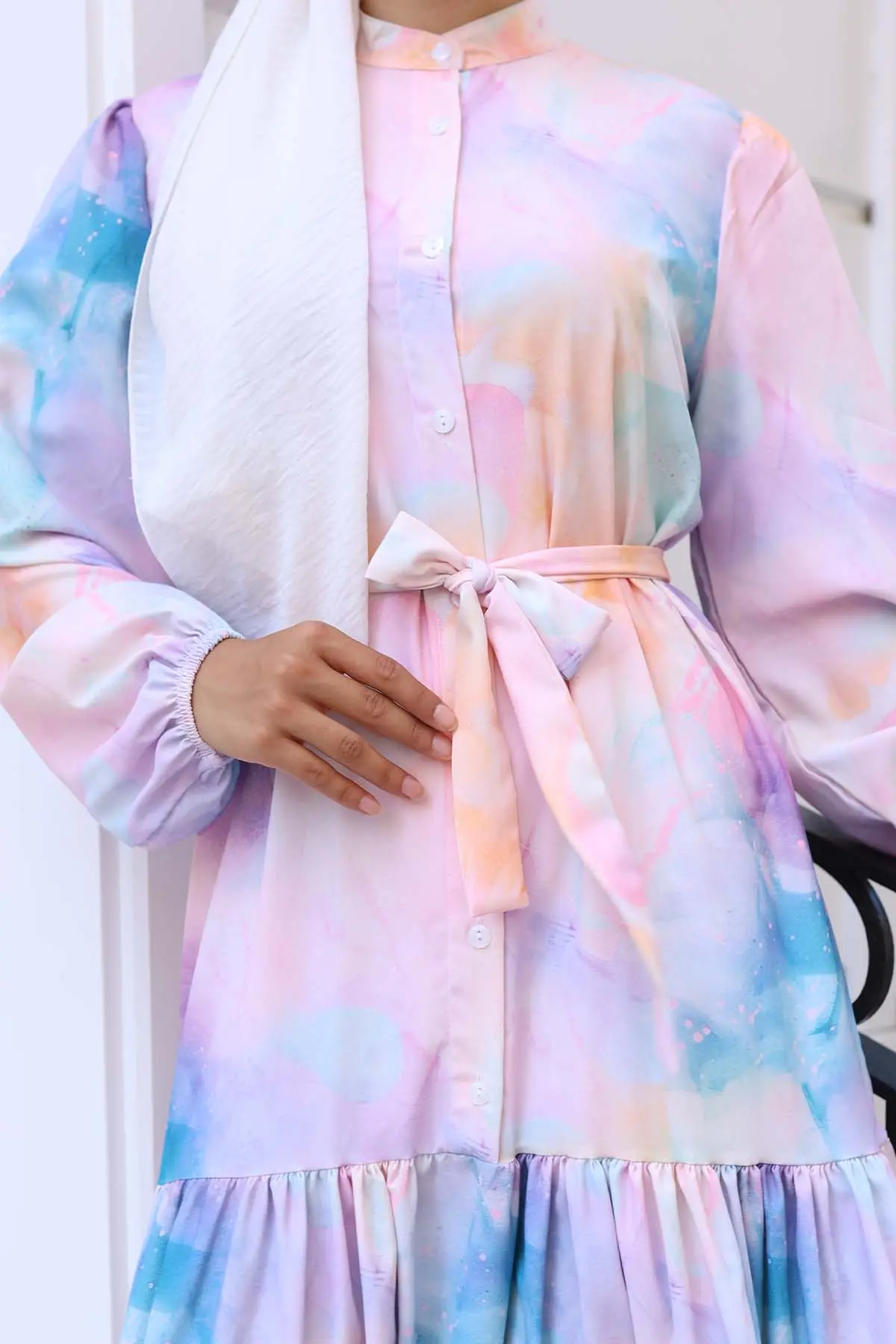 Patterned Hijab Dress-detail