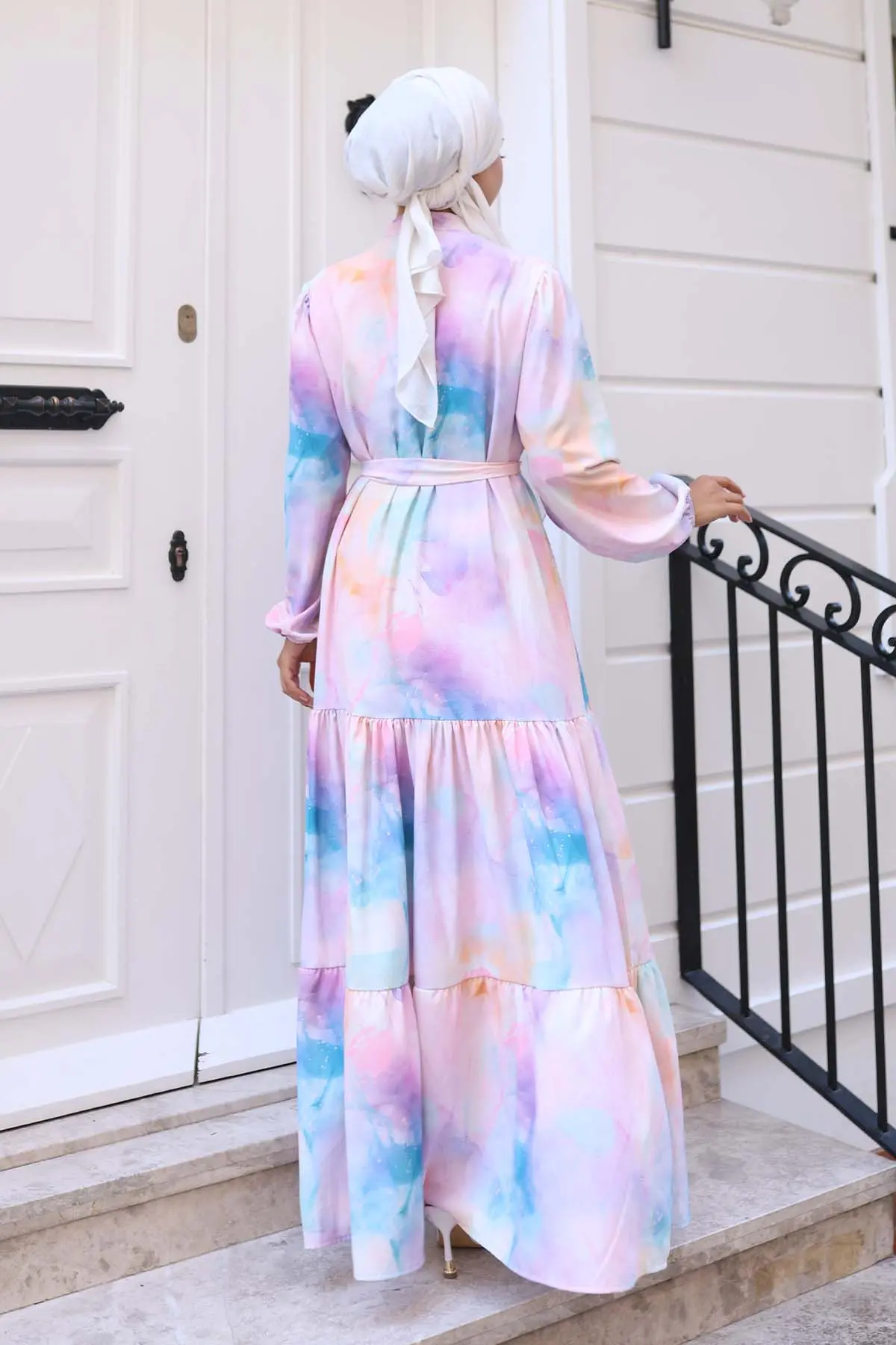 Patterned Hijab Dress-detail