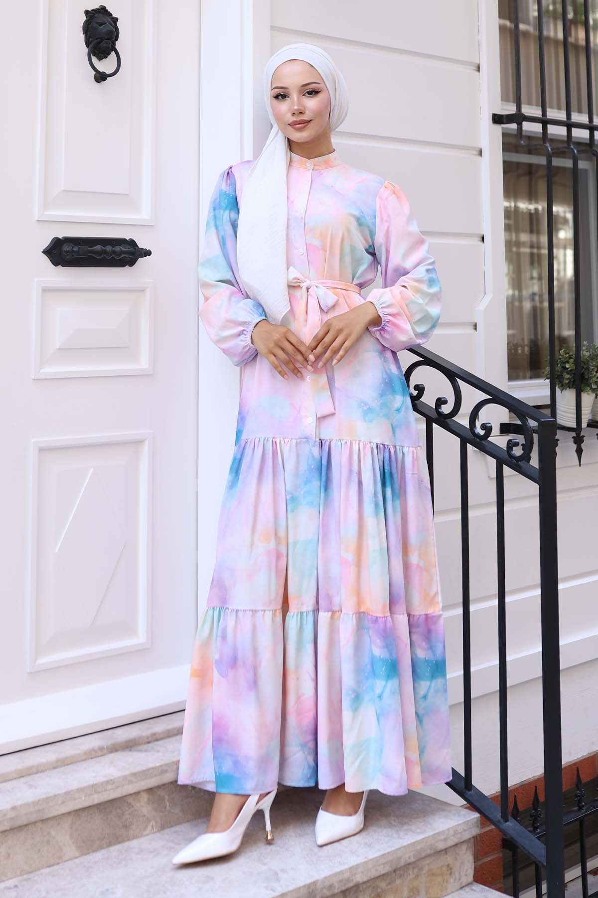 Patterned Hijab Dress