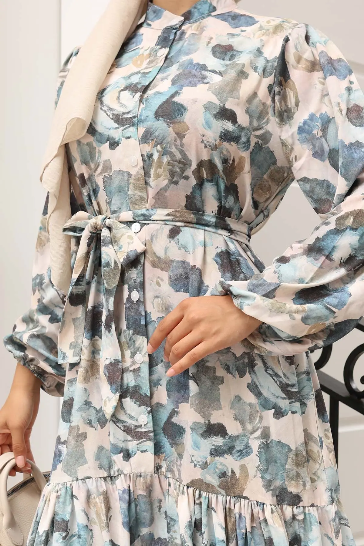 Patterned Hijab Dress-detail