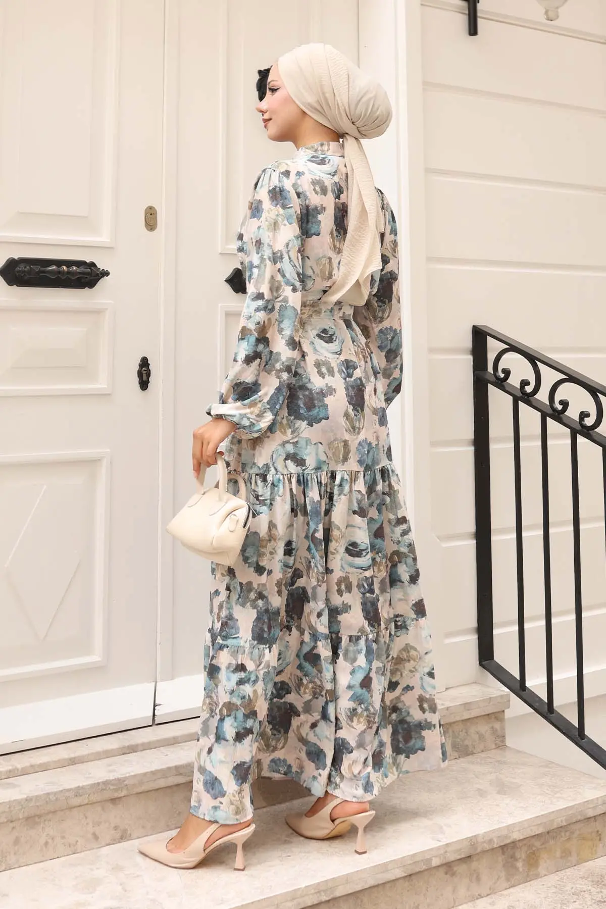 Patterned Hijab Dress-detail