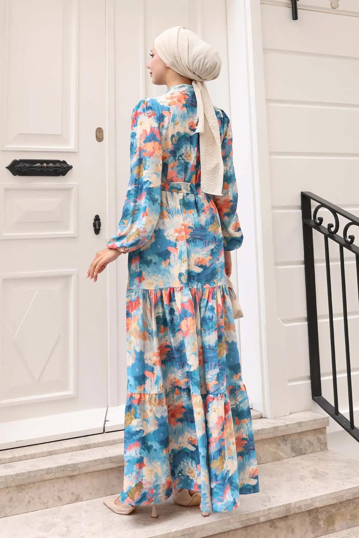 Patterned Hijab Dress-detail