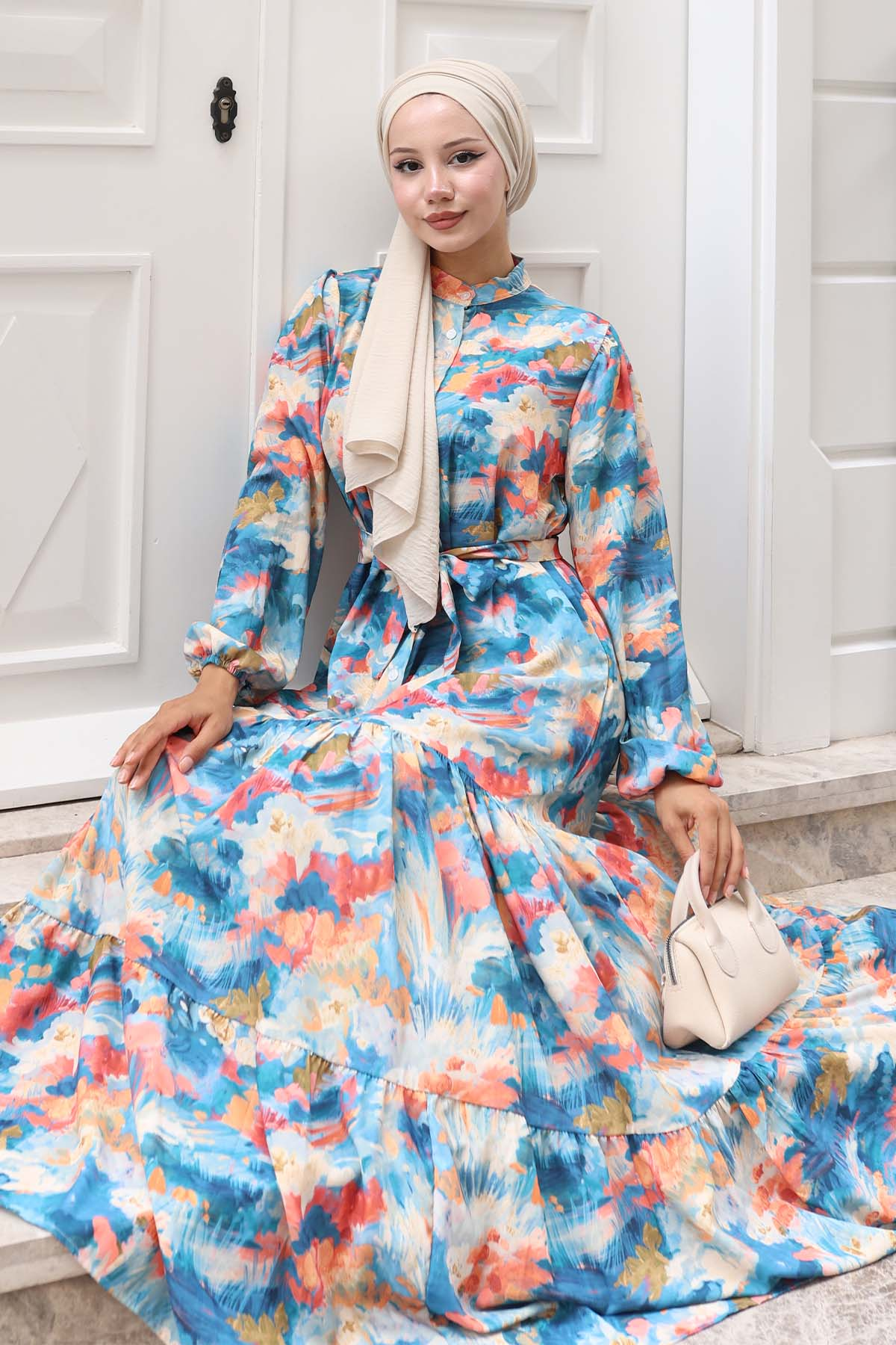 Patterned Hijab Dress