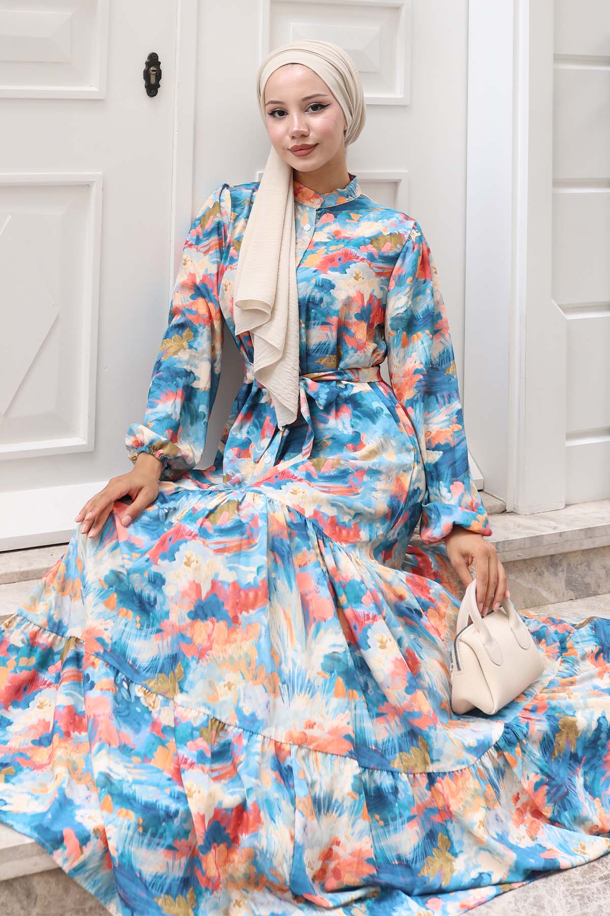 Patterned Hijab Dress
