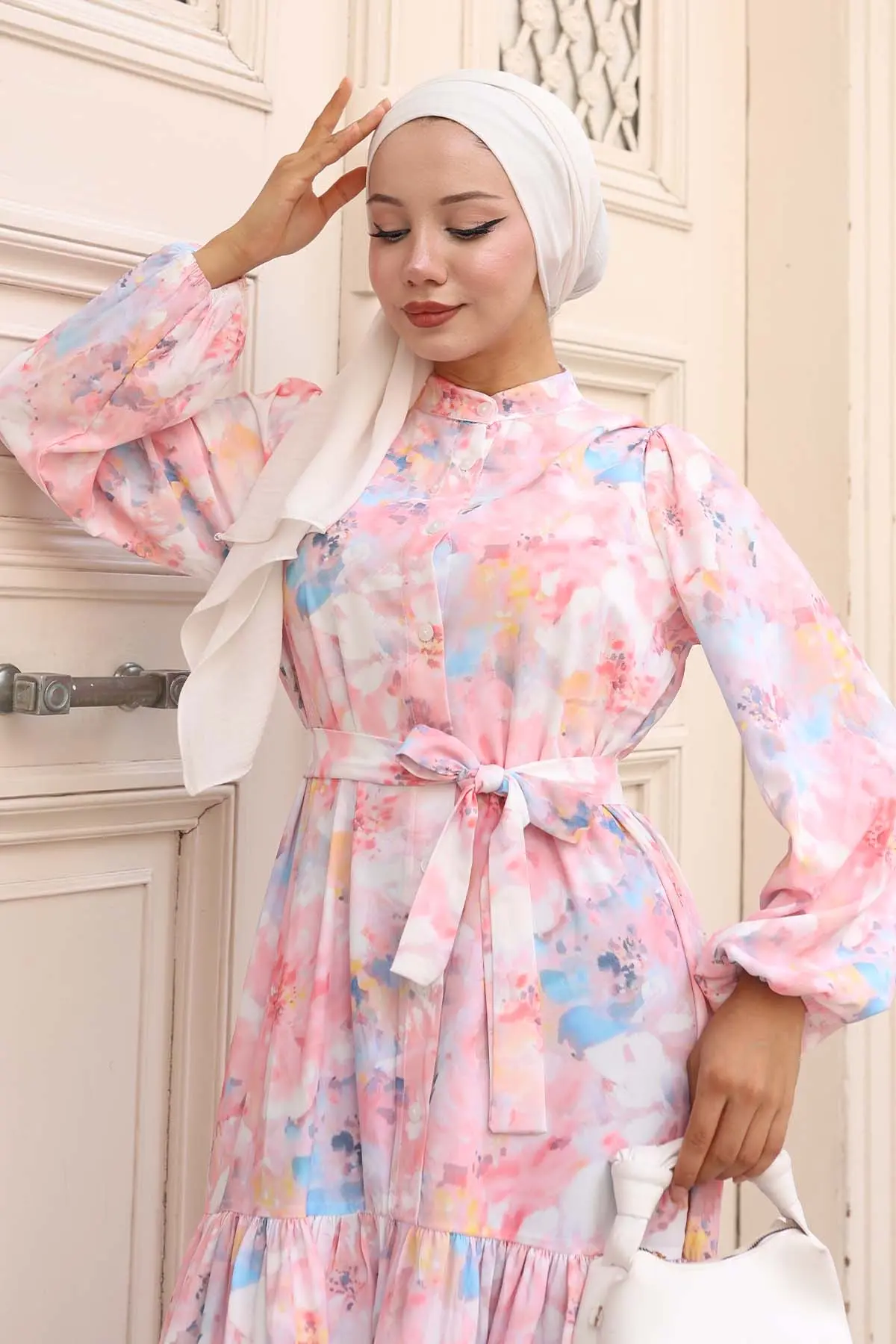 Patterned Hijab Dress-detail