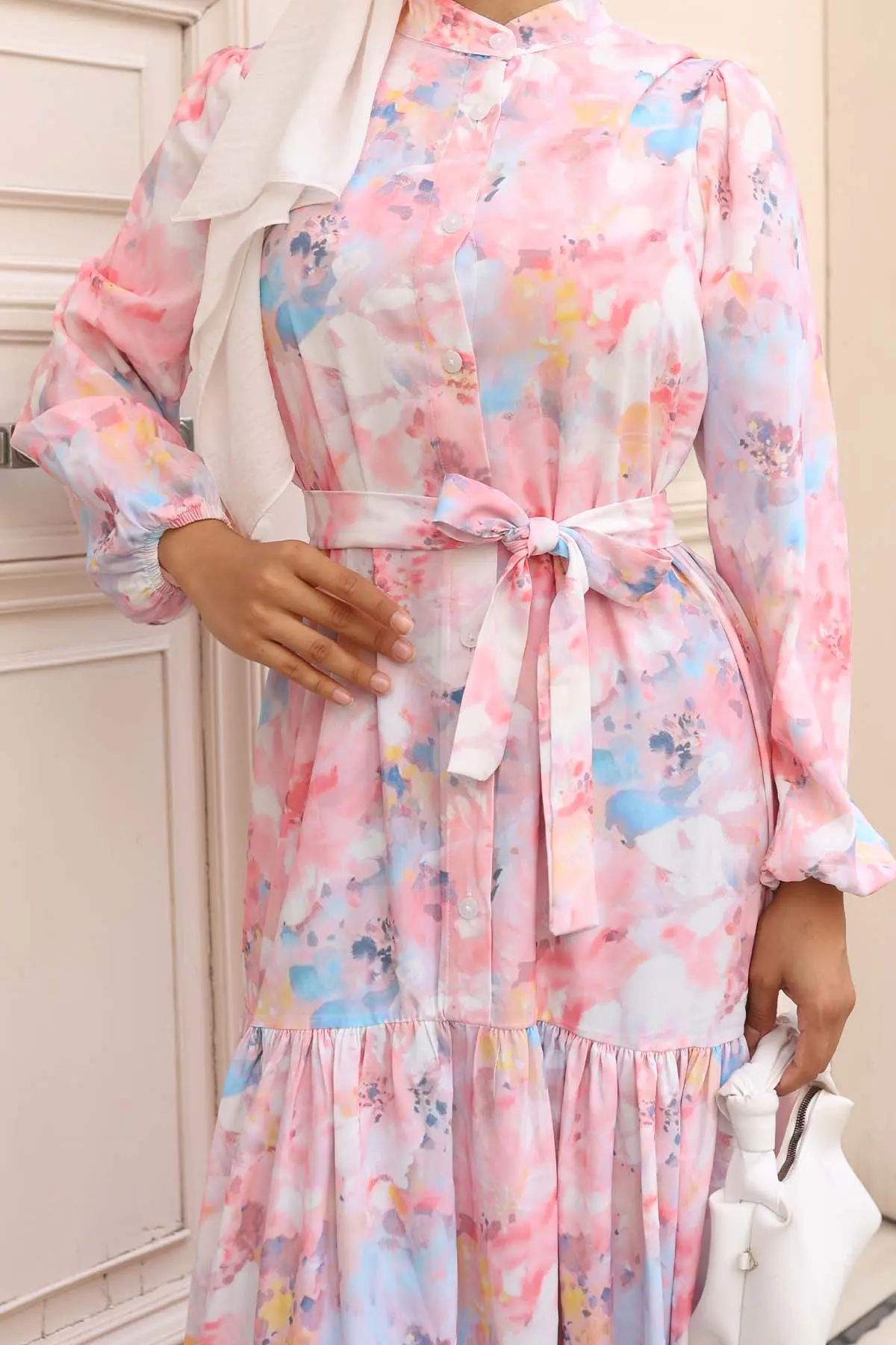 Patterned Hijab Dress-detail