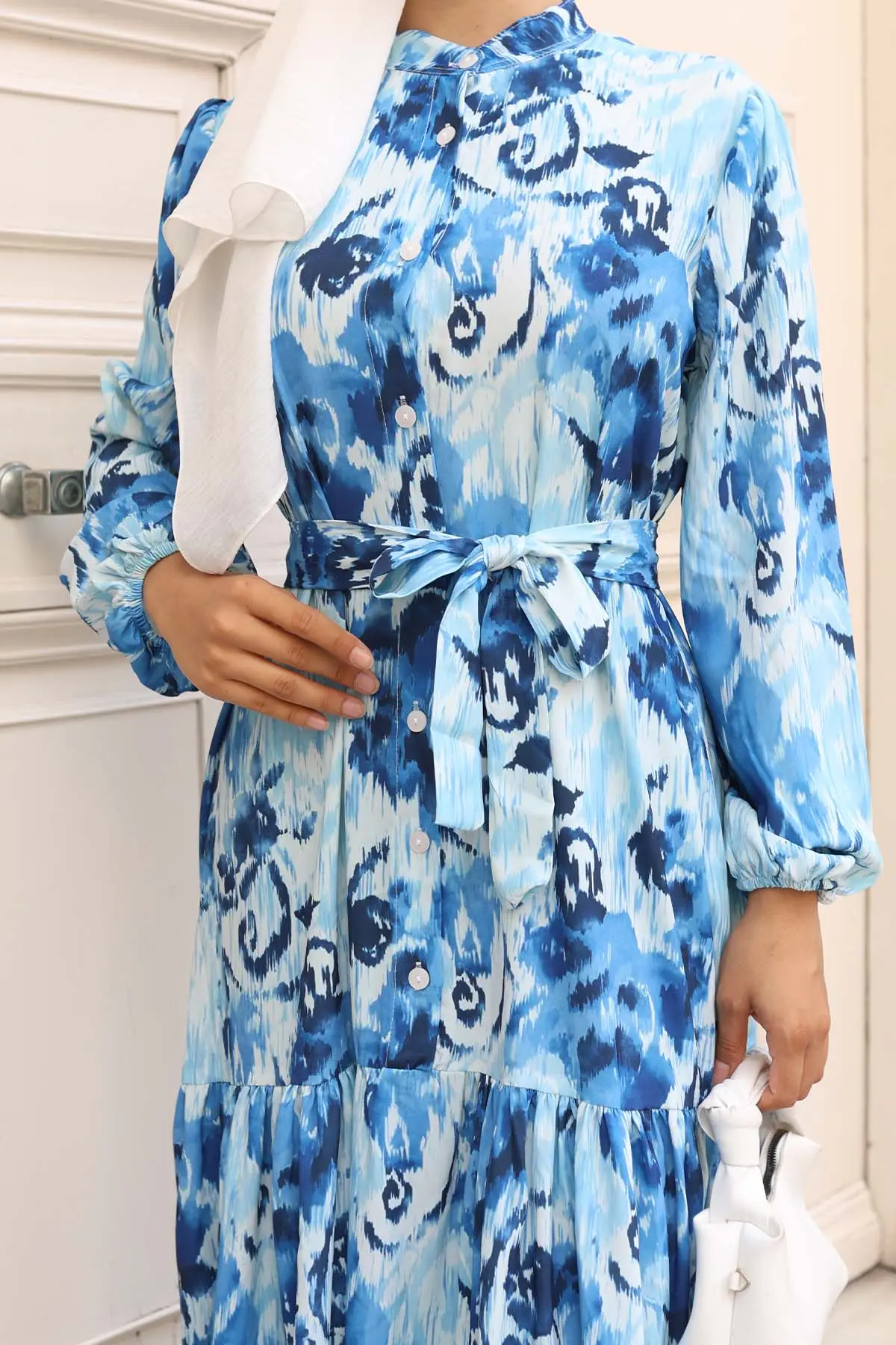 Patterned Hijab Dress-detail