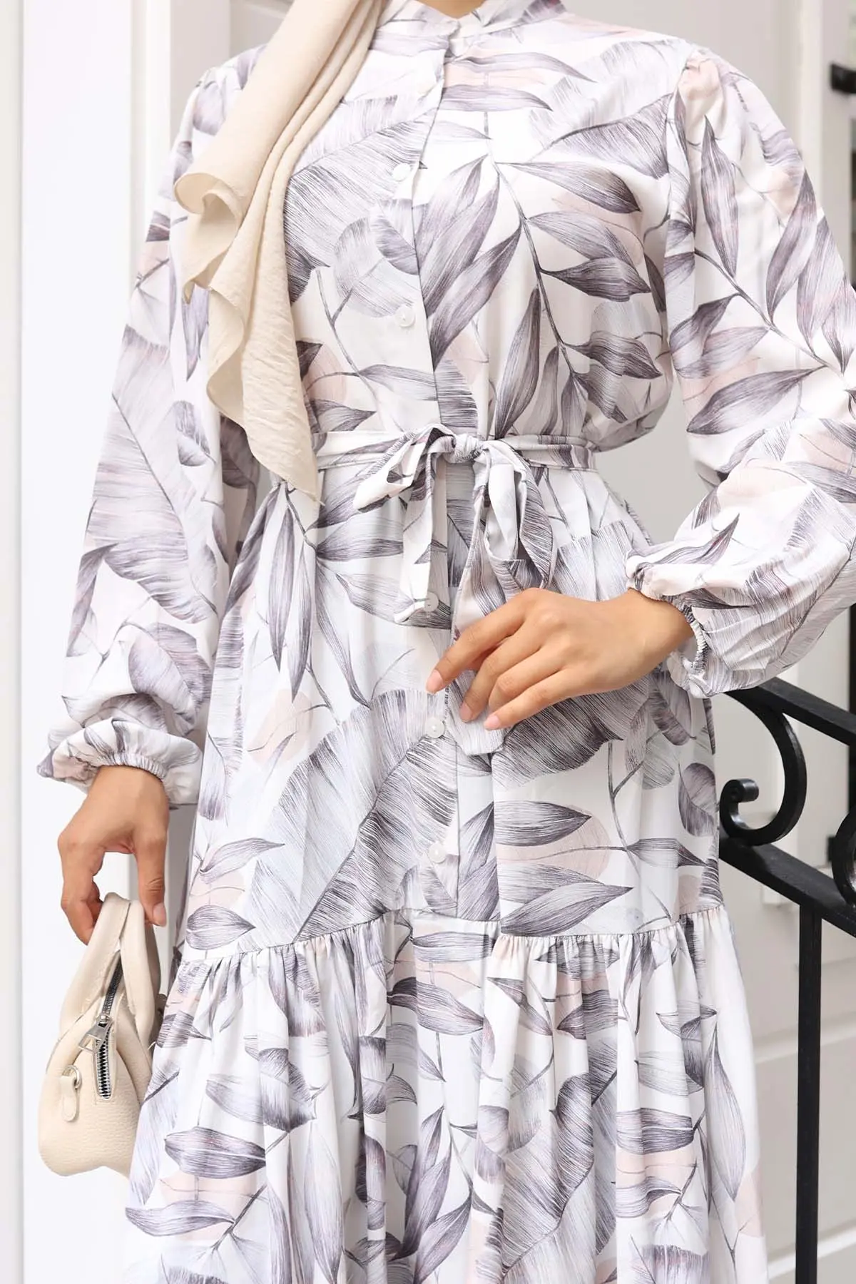 Patterned Hijab Dress-detail