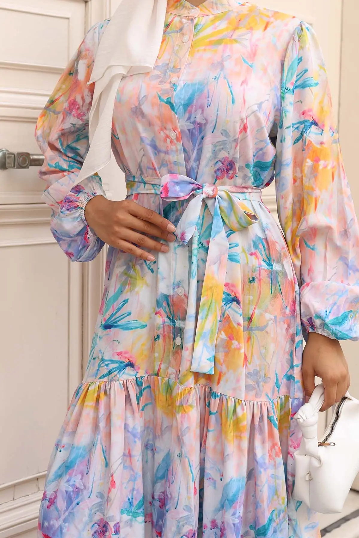 Patterned Hijab Dress-detail