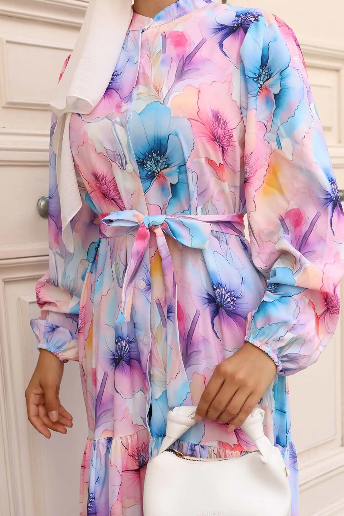 Patterned Hijab Dress-detail