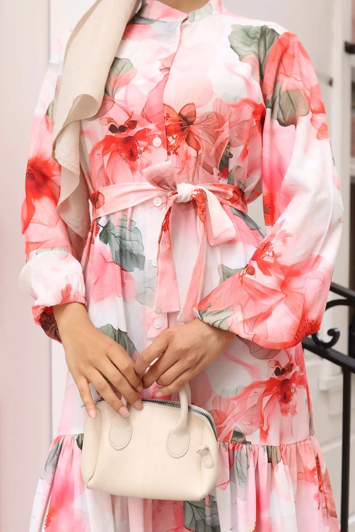 Patterned Hijab Dress-detail