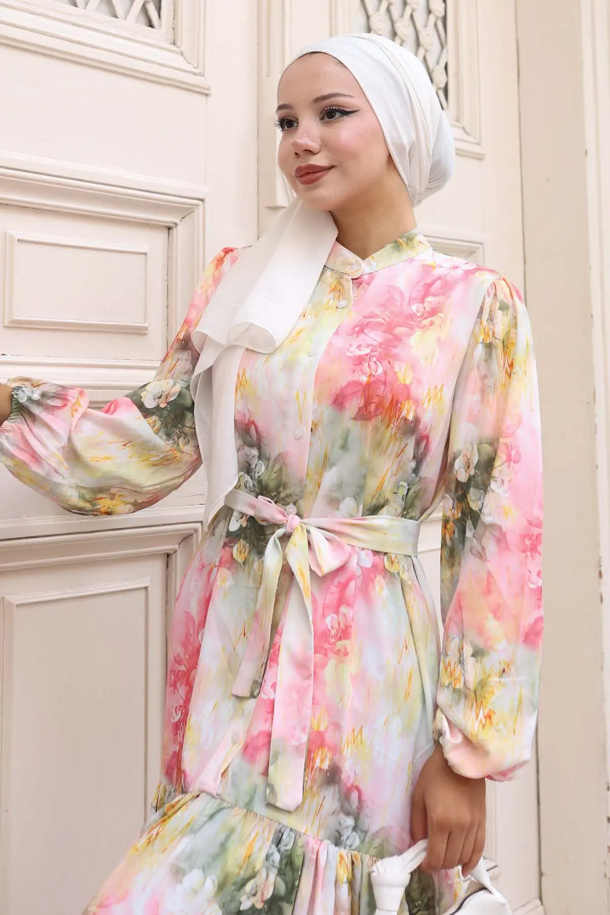 Patterned Hijab Dress-detail