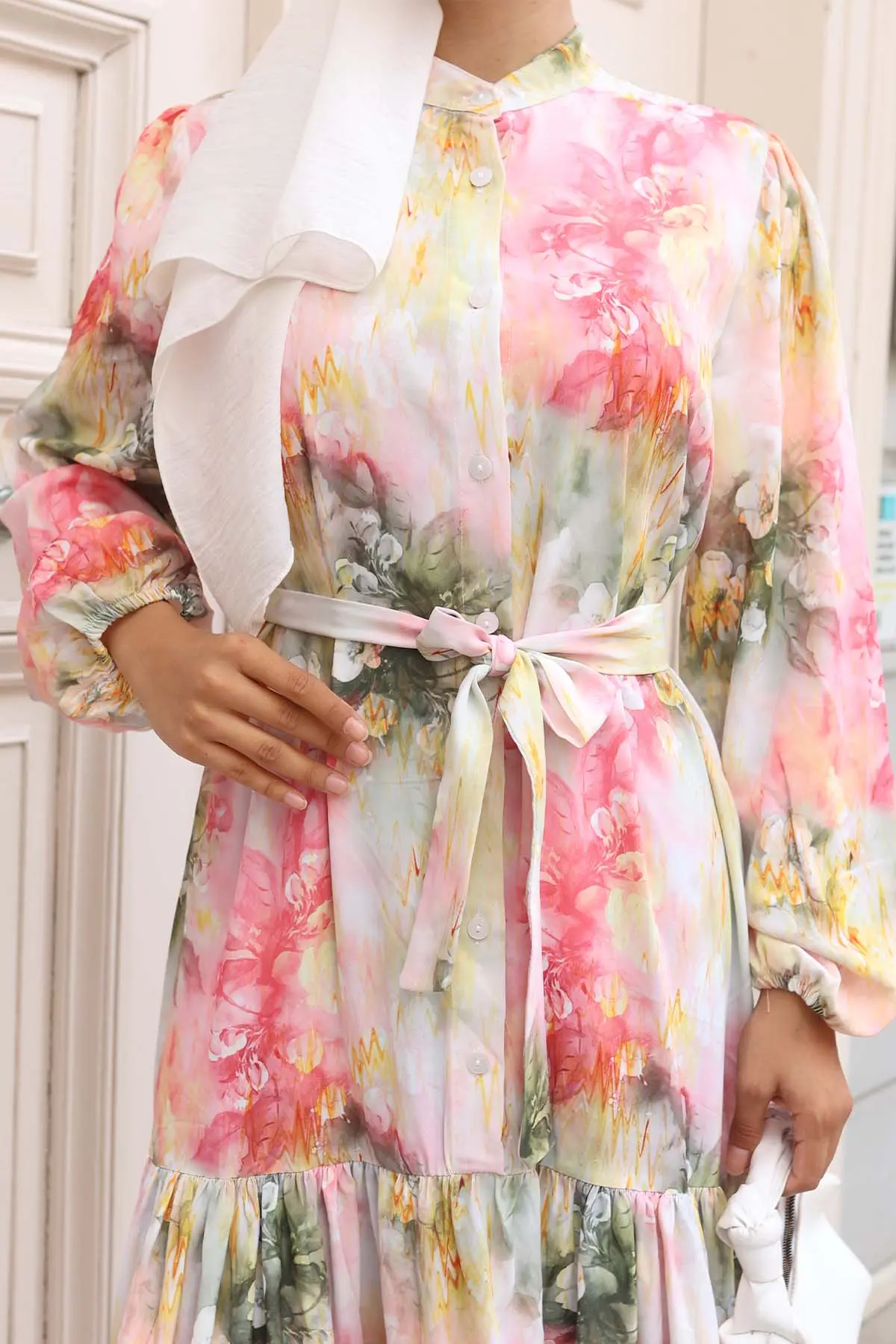 Patterned Hijab Dress-detail