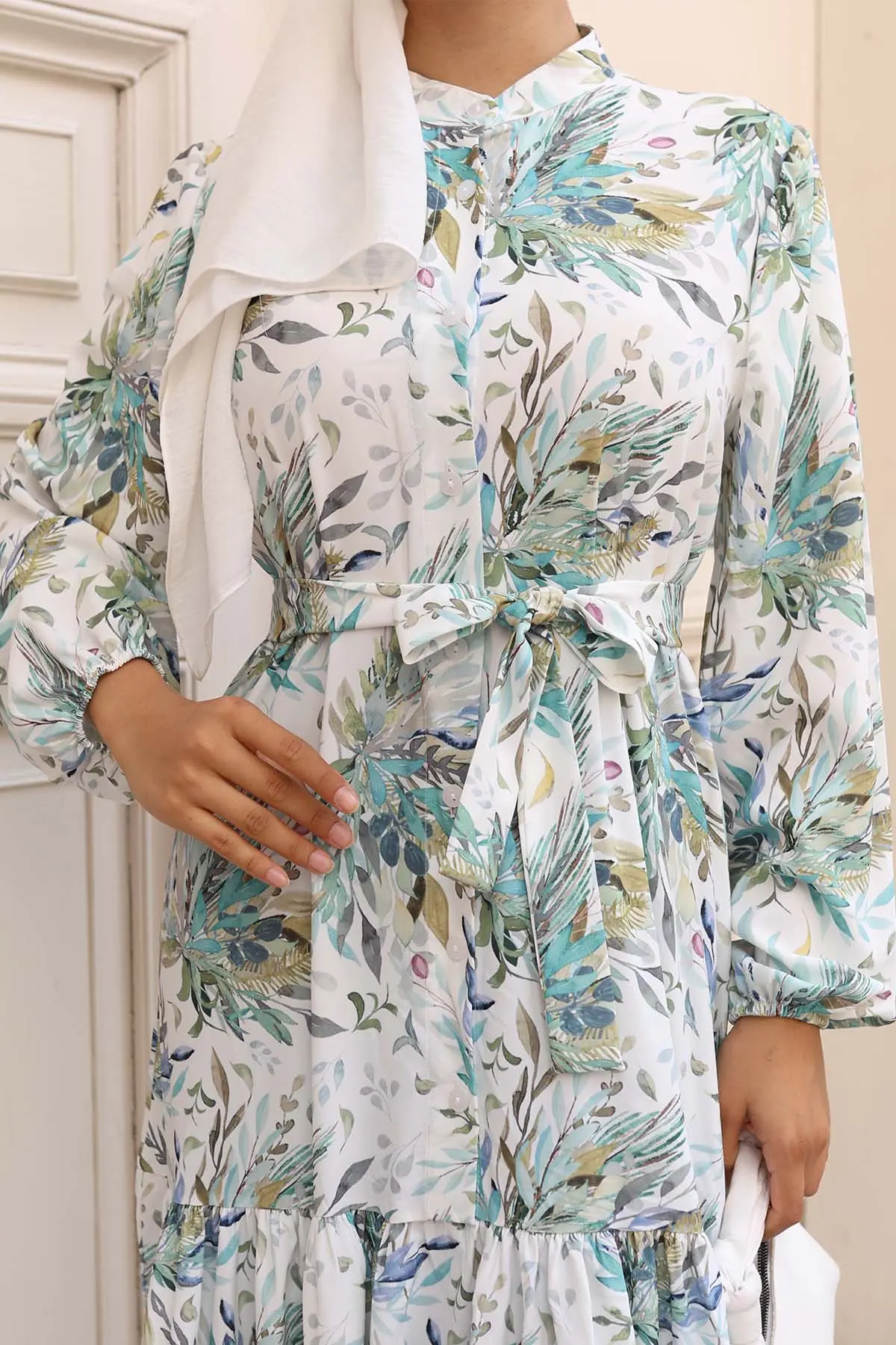 Patterned Hijab Dress-detail