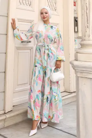 Patterned Hijab Dress