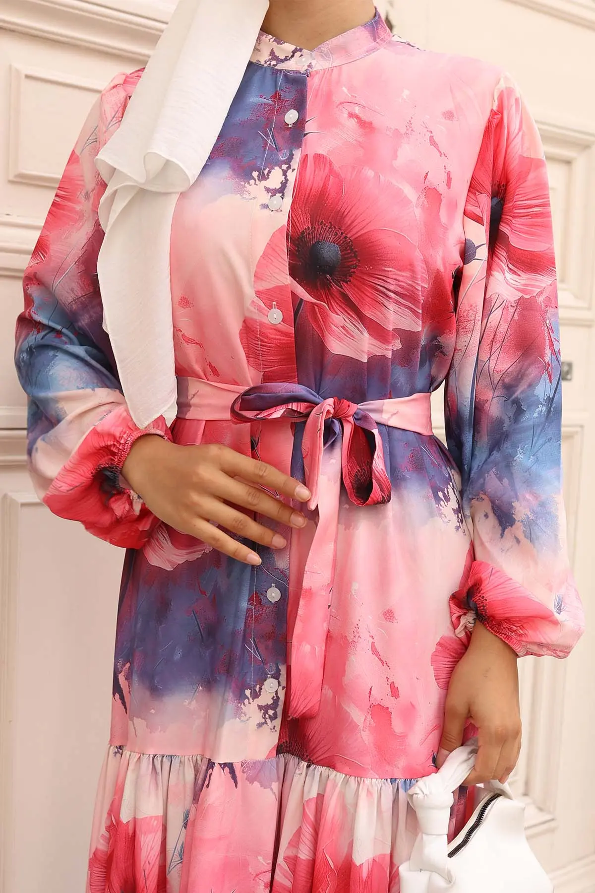 Patterned Hijab Dress-detail