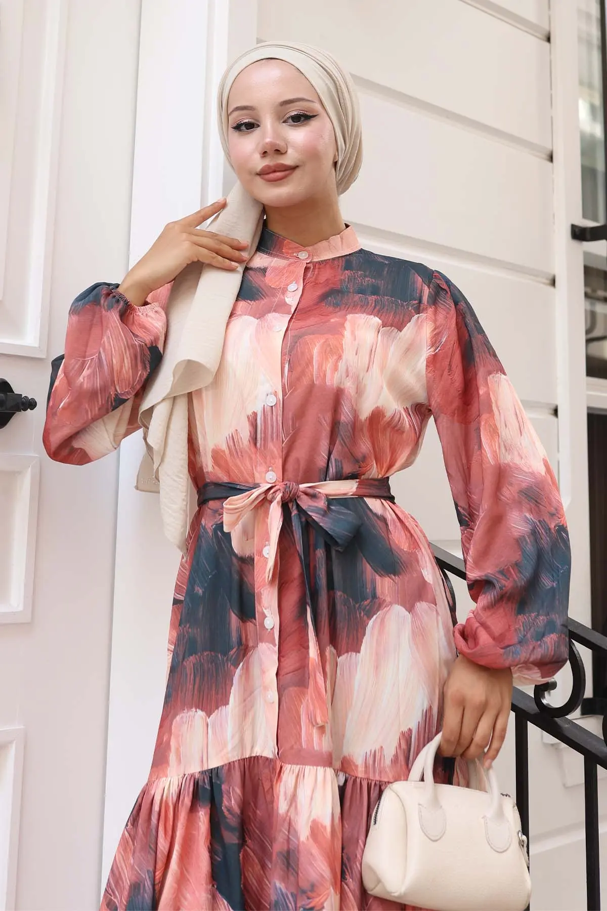 Patterned Hijab Dress-detail