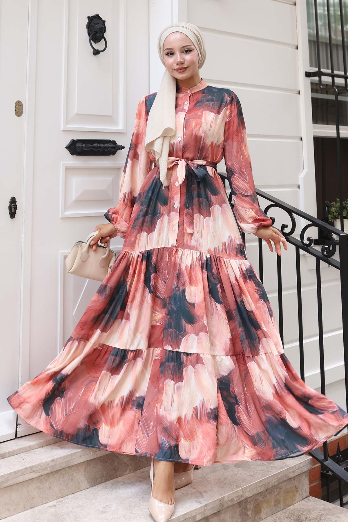 Patterned Hijab Dress