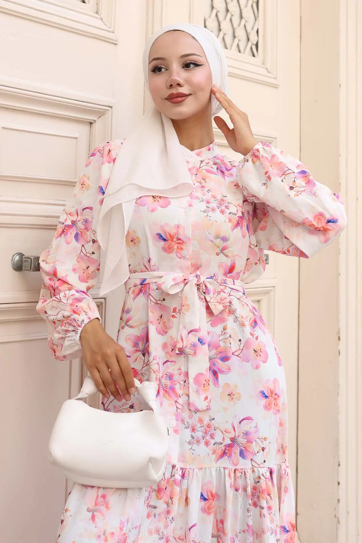 Patterned Hijab Dress-detail