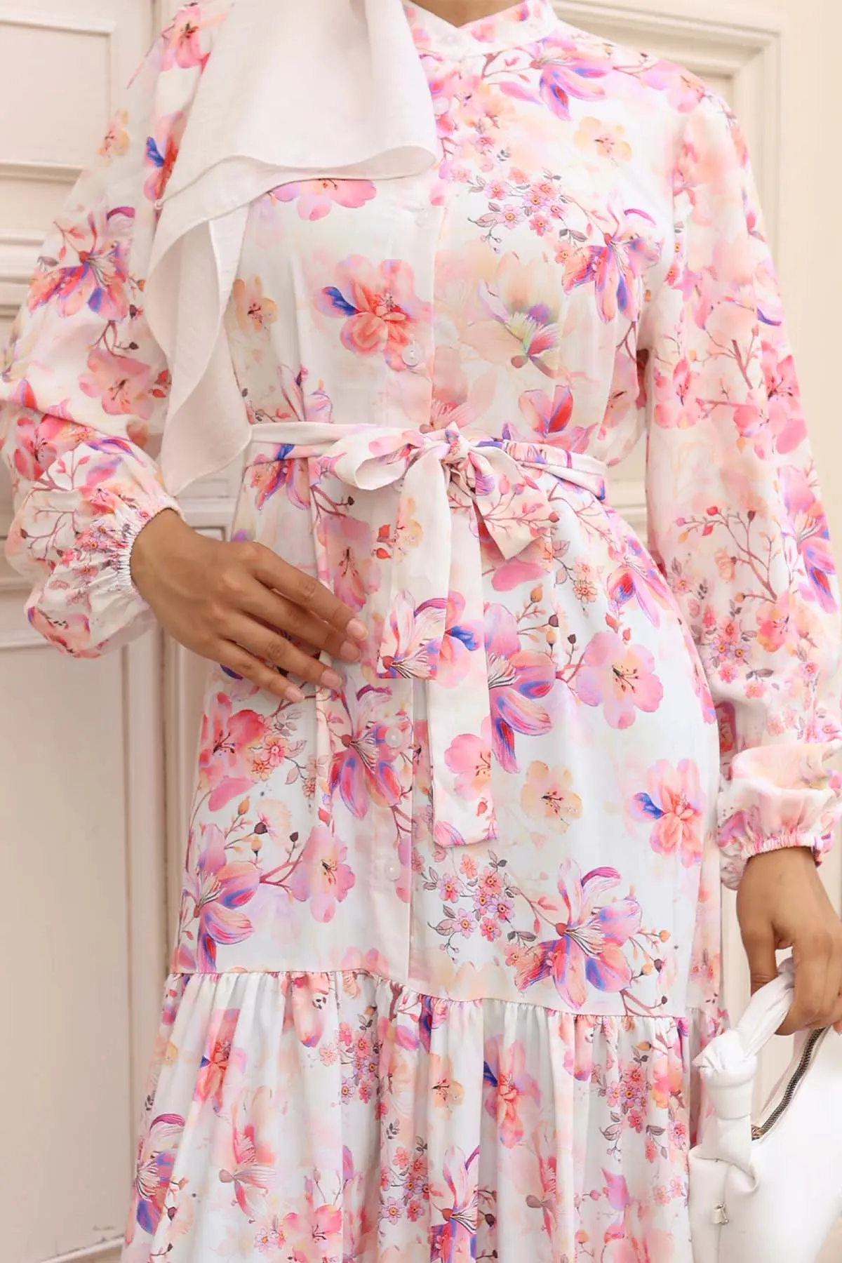 Patterned Hijab Dress-detail