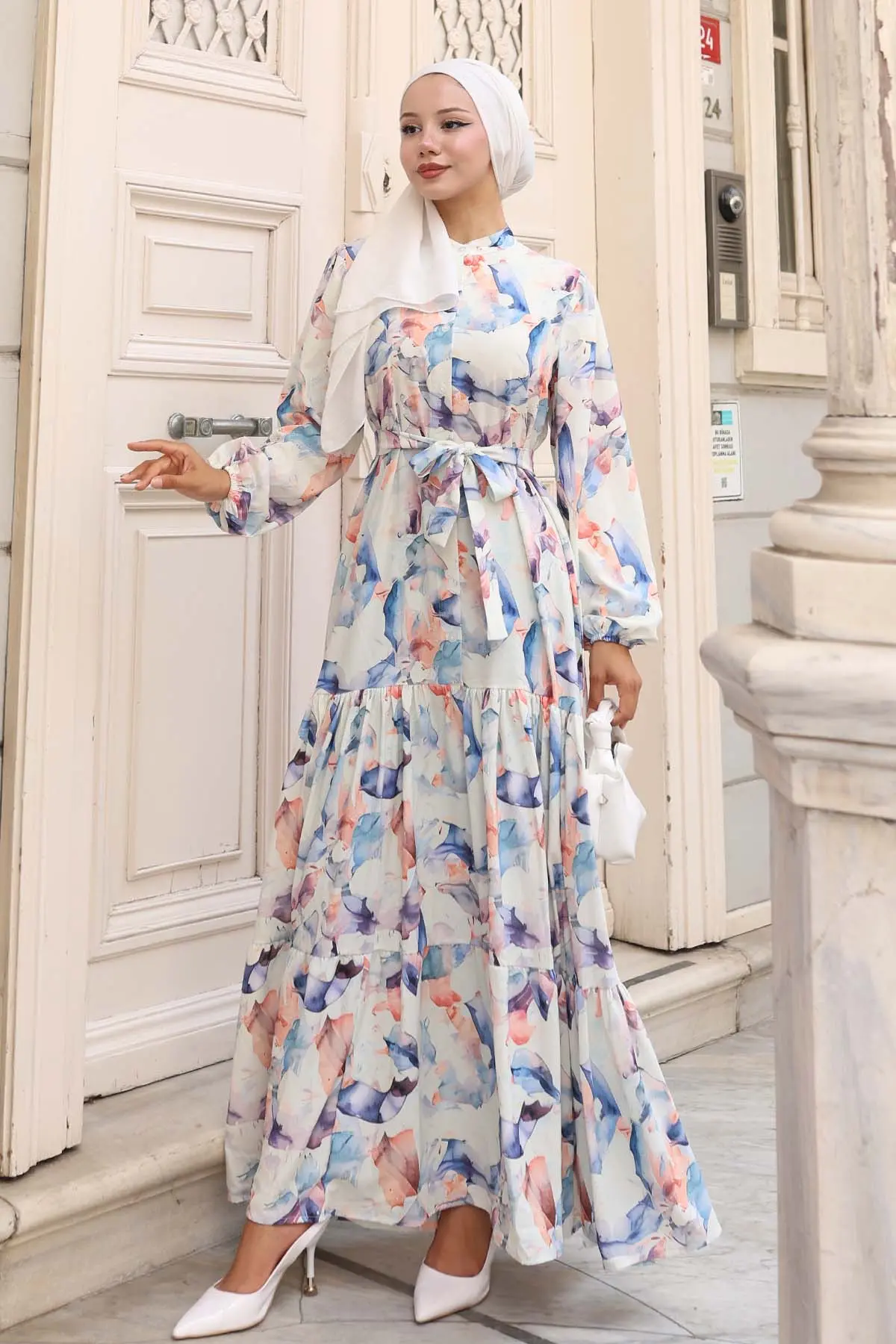 Patterned Hijab Dress-detail