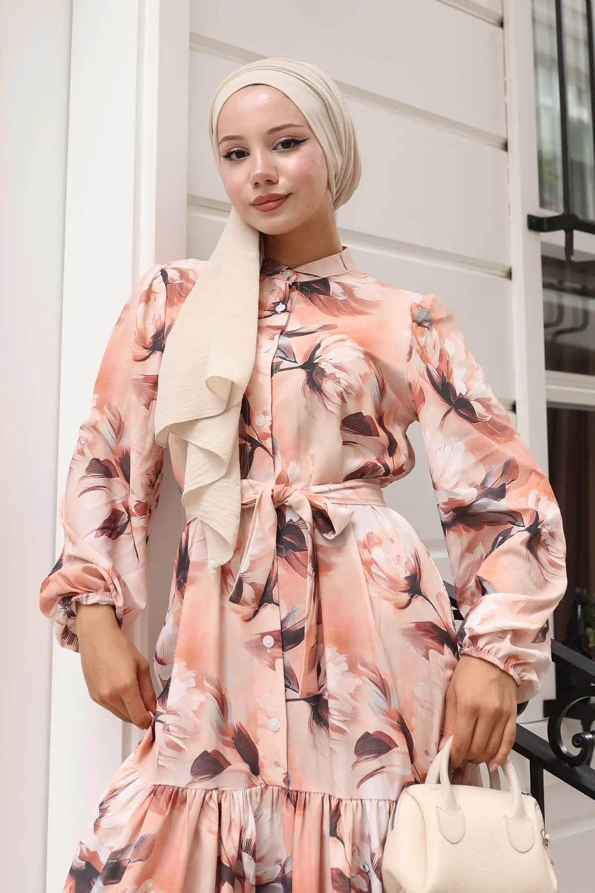 Patterned Hijab Dress-detail