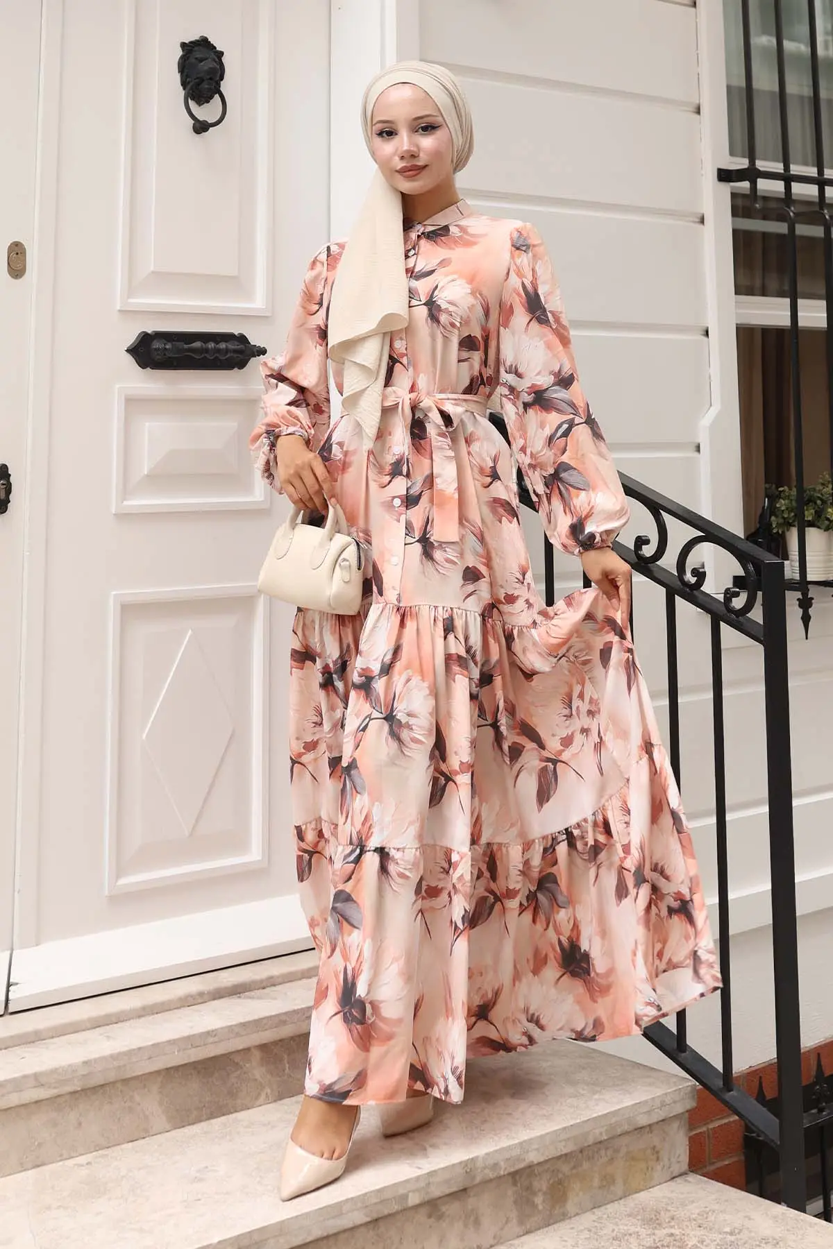 Patterned Hijab Dress-detail