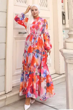 Patterned Hijab Dress