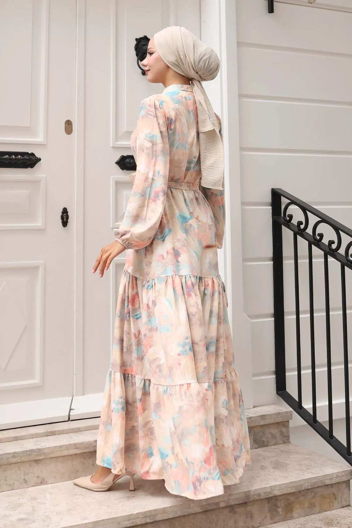 Patterned Hijab Dress-detail